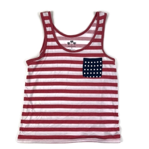 Daniel Gonzales Womens Tank Top Red Striped Medium - Picture 1 of 6